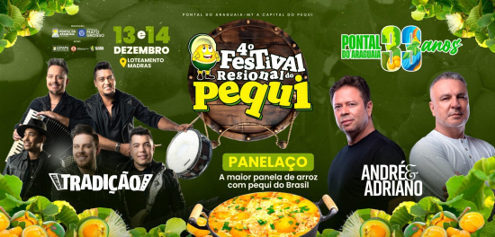 Pontal do Araguaia celebra 33 anos com programação especial e maior panelaço de arroz carreteiro com pequi do Brasil